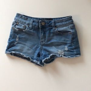 Ripped jean shorts